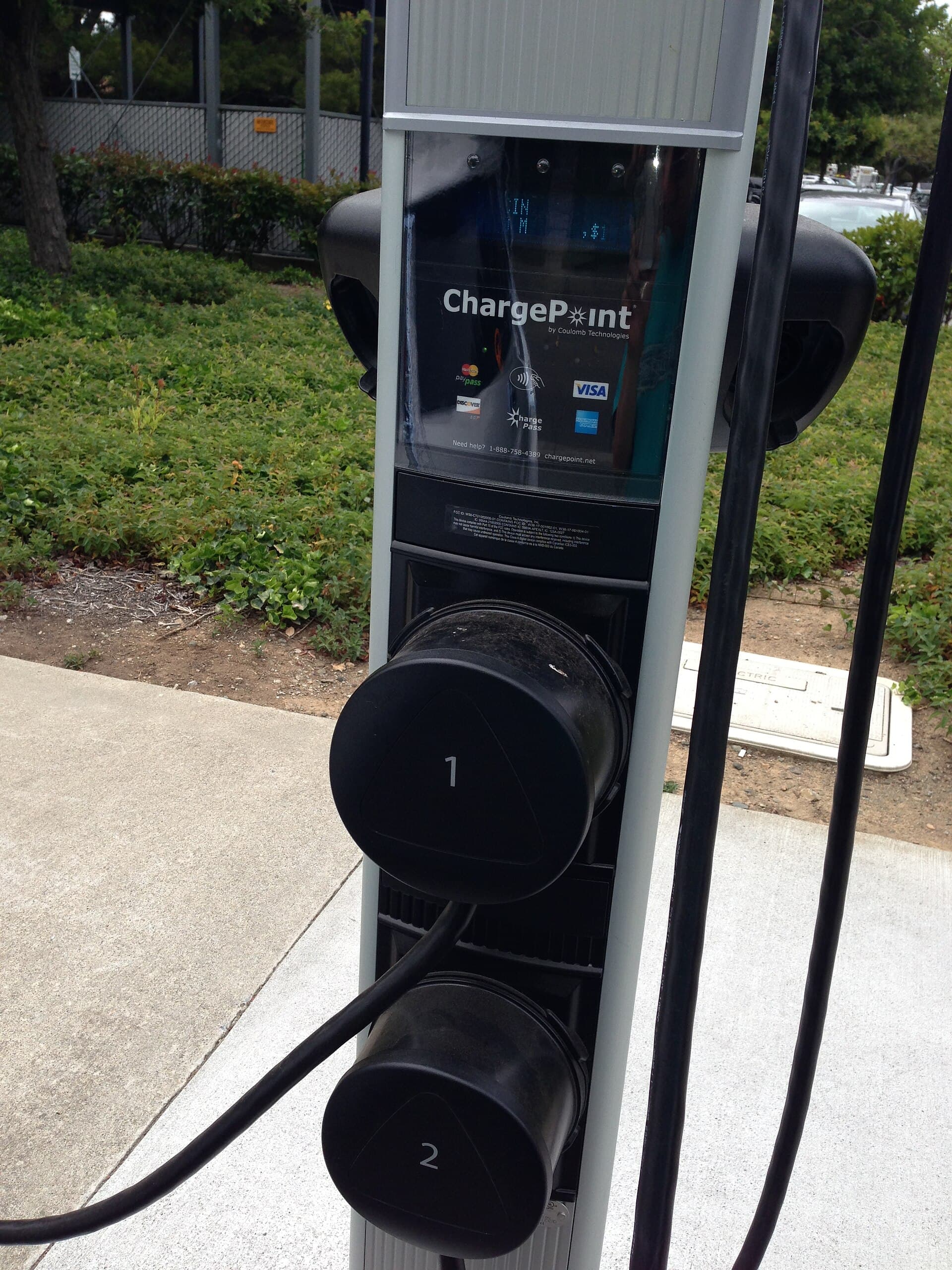 Commercial ChargePoint EV charging station in California